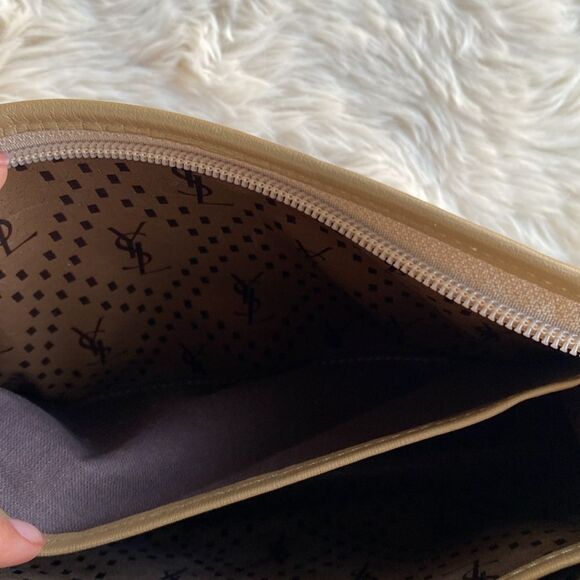 YSL Vintage PVC Leather Clutch Puch Handbag - Picture 11 of 11